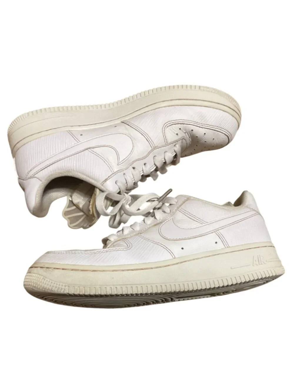 Nike Air Force 1 Goddess Of Victory DM9461-100 Sneakers Size 7 Triple White Leat